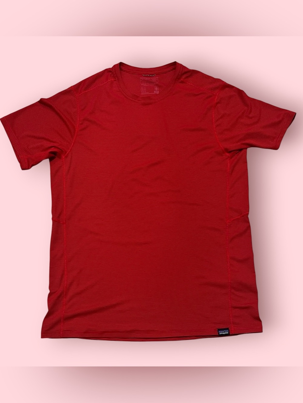 Patagonia Men's Capilene Cool Lightweight Striped Tee (Red)